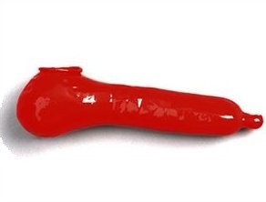 Penis-Hoden Kondom rot
